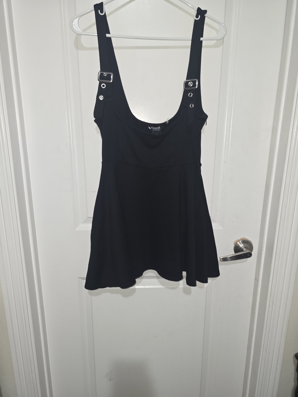 Cosmic Aura Academic Twofer Mini Dress Suspender Shirtall Skirt Size M
